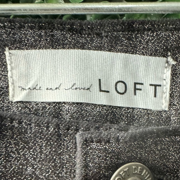 LOFT Shimmer High Rise Skinny Jeans in Black - Picture 6 of 12